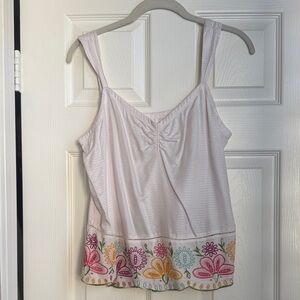 Anthropologie Camisole with Colorful Floral Embroidery New With Tags!